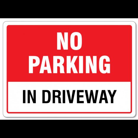 No parking in driveway